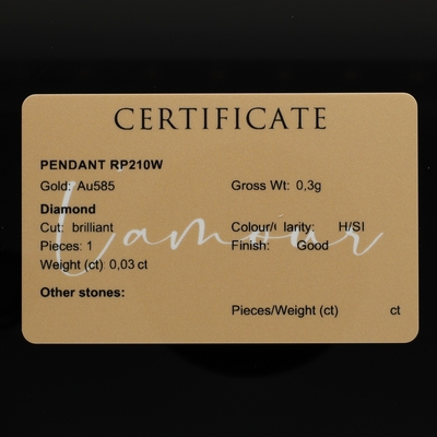 Fehér arany medál (RP210W)