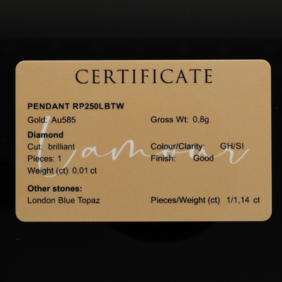 Fehér arany medál (RP250LBTW)