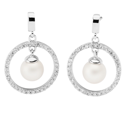 NANA KAY silver trends ezüst karika gyöngy fülbevaló (ST1003)