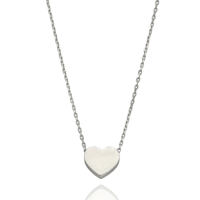 Fehér arany szív nyaklánc 45 cm (X4FOR6N5971-II-W)