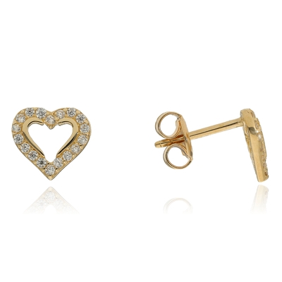 Arany szív fülbevaló (ZS-CE0376_KT)