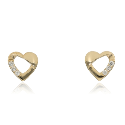 Arany szív fülbevaló (ZS-XCE-515_KT)