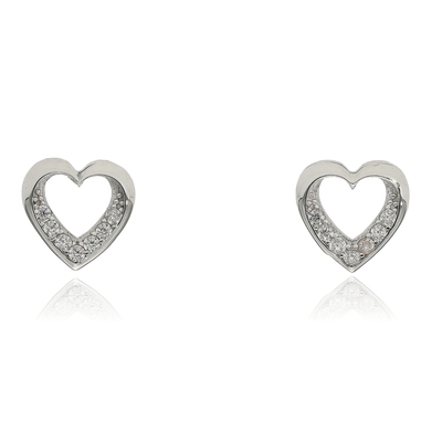 Fehér arany szív fülbevaló (ZS-XCE-531-W_KT)