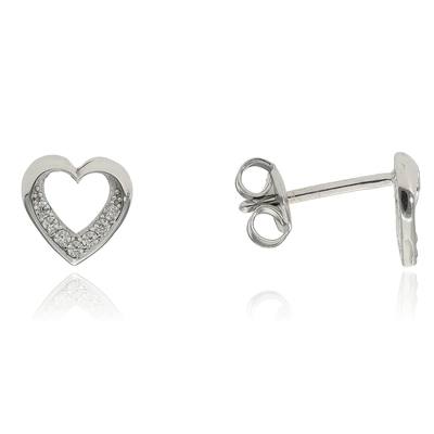 Fehér arany szív fülbevaló (ZS-XCE-531-W_KT)