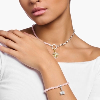Thomas Sabo Charming Collection rózsakvarc gyöngyökkel karkötő 19 cm (A2097-034-9-L19)
