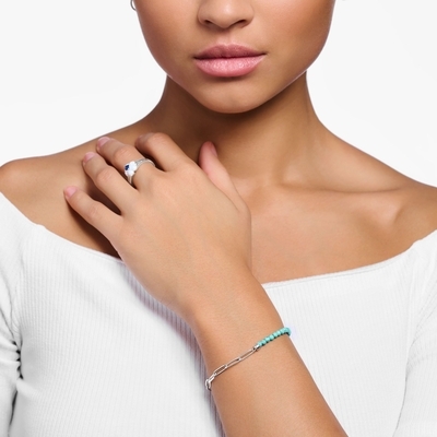 Thomas Sabo Charming Collection türkiz gyöngyökkel karkötő 17 cm (A2099-404-17-L17)