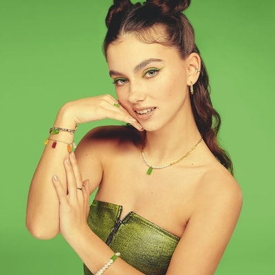 Thomas Sabo x Haribo gumimaci kristályüveg gyöngy karkötő 15 cm (A2154-017-6-L15)