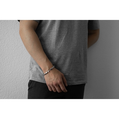 AZE Single V Inox karkötő 19,5 cm (AZ-BM004-A-195)