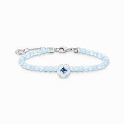 Thomas Sabo Charming Collection virág kék jáde gyöngyökkel karkötő 19 cm (A2094-496-1-L19)