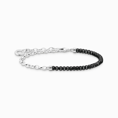 Thomas Sabo Charming Collection fekete ónix gyöngyökkel karkötő 17 cm (A2100-130-11-L17)