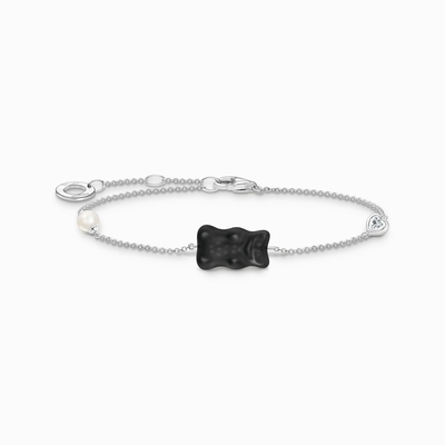 Thomas Sabo x Haribo fekete gumimaci kristályüveg karkötő 19 cm (A2151-052-11-L19)