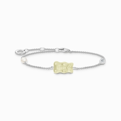 Thomas Sabo x Haribo fehér gumimaci kristályüveg karkötő 19 cm (A2151-052-14-L19)