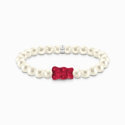 Thomas Sabo x Haribo gumimaci kristályüveg gyöngy karkötő 15 cm (A2154-017-10-L15)