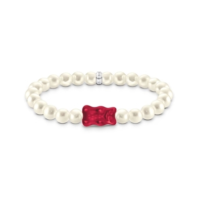 Thomas Sabo x Haribo piros gumimaci gyöngy karkötő 17 cm (A2154-017-10-L17)