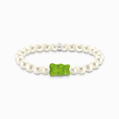 Thomas Sabo x Haribo gumimaci kristályüveg gyöngy karkötő 15 cm (A2154-017-6-L15)