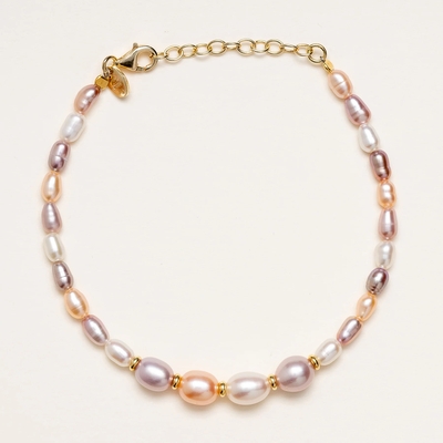 Alisia Rainbow Pearl ezüst karkötő 18,5 cm (AL5440.01.048)