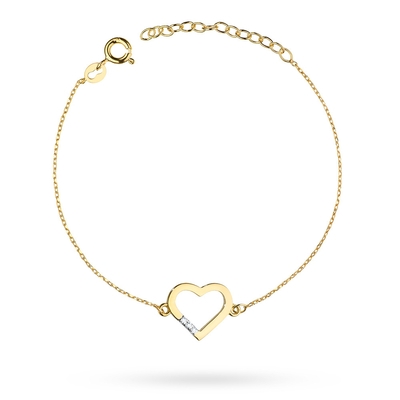 Sárga arany szív karlánc (B008-585-B0.015-YBD)