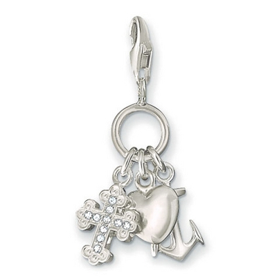 Thomas Sabo kereszt/szív/horgony charm (0409-051-14)