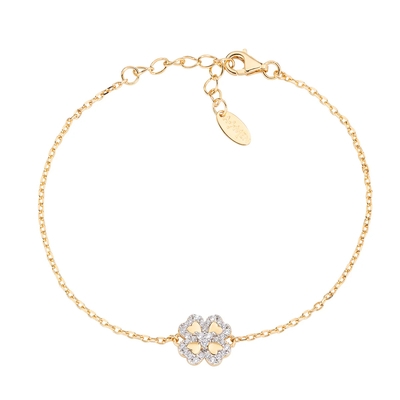 Amen ezüst Négylevelű lóhere karkötő 19 cm (BRQCLGBZ)