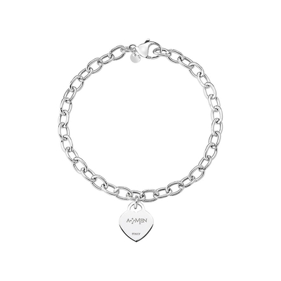 Amen ezüst szív karkötő (BRTICAB3)