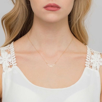 Sárga arany szárny nyaklánc (C001-585-B0.03-YBD)