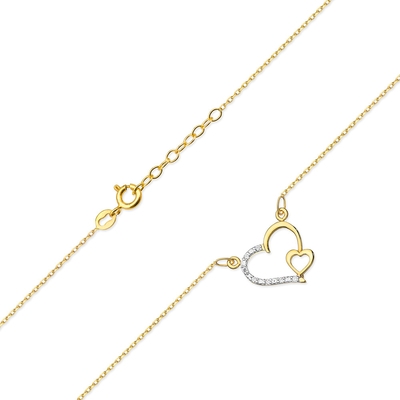 Sárga arany szív nyaklánc (C003-585-B0.03-YBD)