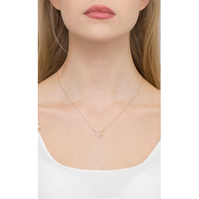 Sárga arany szív nyaklánc (C003-585-B0.03-YBD)