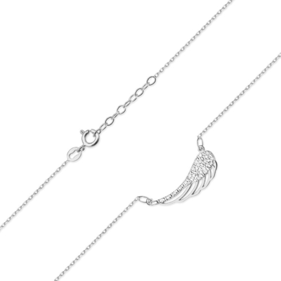 Fehér arany szárny nyaklánc (C004-585-B0.13-WBD)