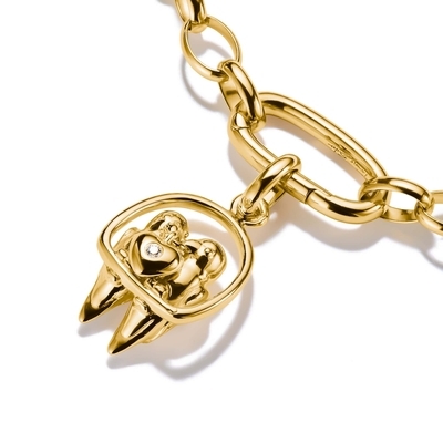 Thomas Sabo Charm Club Connect aranyozott szerelmes afrikai törpepapagáj pár charm medál (CC1240-414-14)