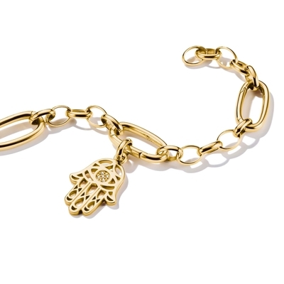 Thomas Sabo Charm Club Connect aranyozott Hamsa kéz charm medál (CC1243-414-14)