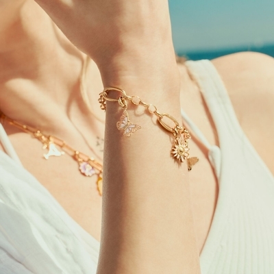 Thomas Sabo Charm Club Connect aranyozott pillangó charm medál (CC1265-427-14)