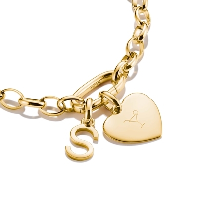 Thomas Sabo Charm Club Connect aranyozott gravírozható szív charm medál (CC1272-413-39)
