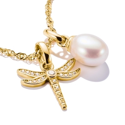Thomas Sabo Charm Club Connect aranyozott édesvízi gyöngy charm medál (CC1282-430-14)
