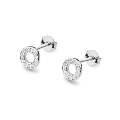 Fehér arany kör fülbevaló (CK014-585-B0.13W)