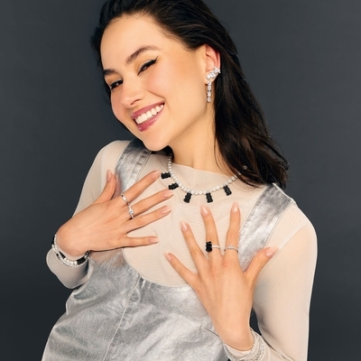 Thomas Sabo x Haribo fekete gumimaci kristályüveg fél pár fülbevaló (CR727-052-11)