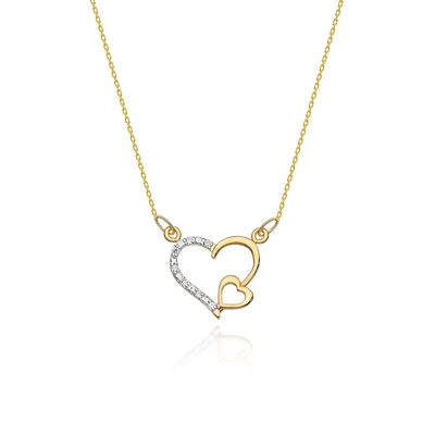 Sárga arany szív nyaklánc (C003-585-B0.03-YBD)