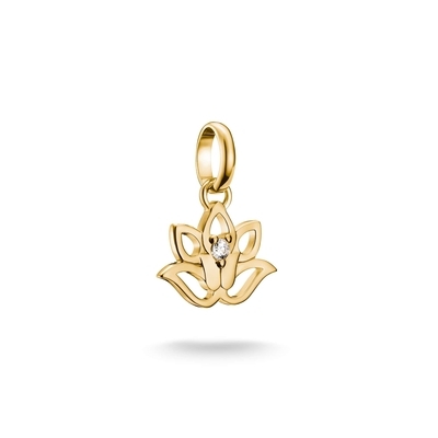 Thomas Sabo Charm Club Connect aranyozott lótuszvirág charm medál (CC1204-414-14)