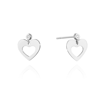 Fehér arany szív fülbevaló (CK015-585-B0.03W)