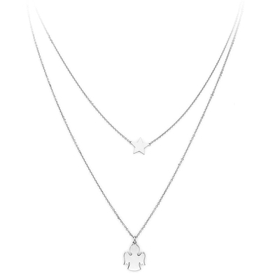Amen ezüst Angyal és Csillag nyaklánc 44 cm (CLASB)