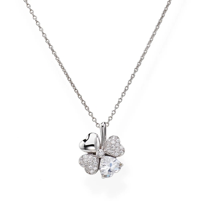 Amen ezüst négylevelű lóhere nyaklánc (CLPQUBB)