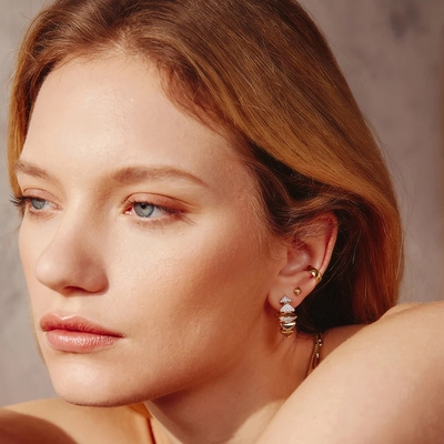 Ania Haie aranyozott ezüst fülbevaló (E067-02G)