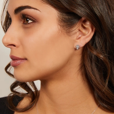 Amen ezüst kereszt fülbevaló (ECRREBBBZ)