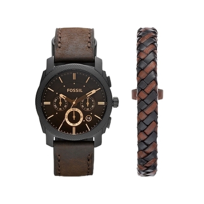 Fossil Machine Chronograph férfi óra szett (FS5250SET)