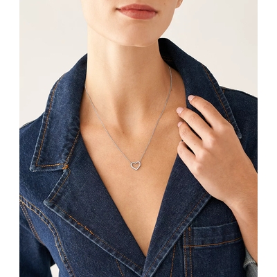 Fossil Sadie nyitott szív női nyaklánc (JF04333040)