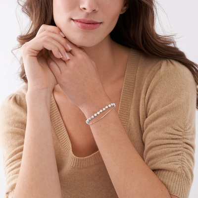 Fossil All Stacked Up Howlite női karkötő (JF04443710)