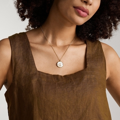 Fossil "Ikrek" horoszkóp női nyaklánc (JF04840710)