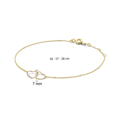 Jackie Gold Dupla szív arany karlánc (JKB23.049)