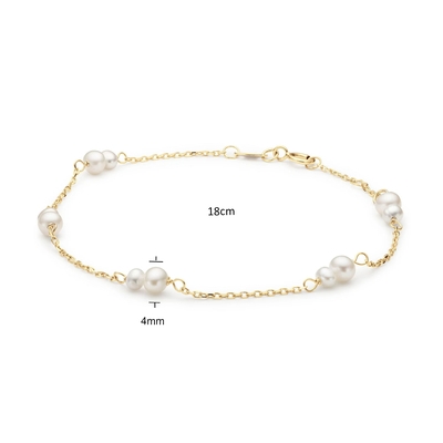 Jackie Gold Monte Carlo gyöngy arany karlánc (JKB25.506)