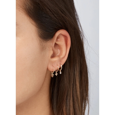 Jackie Gold ragyogó csillag karika arany fülbevaló (JKE24.441)