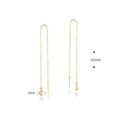 Jackie Gold szív lógó arany fülbevaló (JKE25.528)